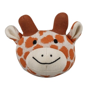 PIŁKA WEŁNIANA Z GRZECHOTKĄ ŻYRAFA, BARBO TOYS