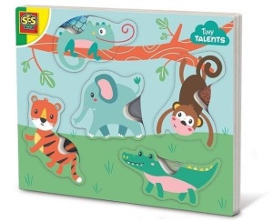 PUZZLE DREWNIANE ZE ZWIERZĘTAMI DO DOTYKANIA, SES