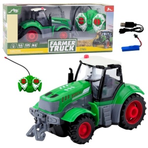 TRAKTOR ROLNICZY R/C ZIELONY 1:24, LEANTOYS