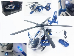 HELIKOPTER POLICJA 38X12X16 ŚWIATŁO DŹWIĘK, MADEJ