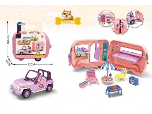 Auto z przyczepą play pocket 22x12x16,5cm, Madej