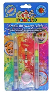 KREDKI DO TWARZY I CIAŁA PRZEKŁADANE 12 KOLORÓW