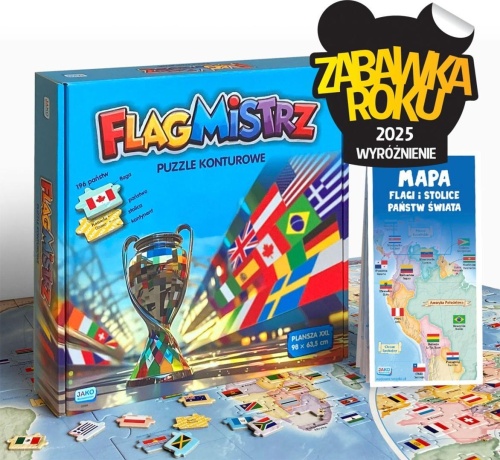Puzzle konturowe Flagmistrz. Flagi i stolice...