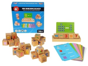 KLOCKI DREWNIANE I KARTY EDUKACYJNE, ADAR