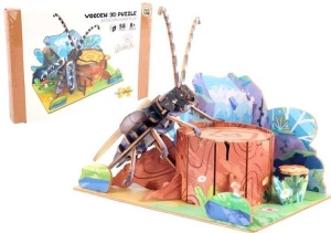 PUZZLE 3D DREWNIANE CHRZĄSZCZ W LESIE, PRO KIDS