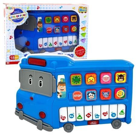 Pianinko edukacyjne Autobus niebieski, Leantoys