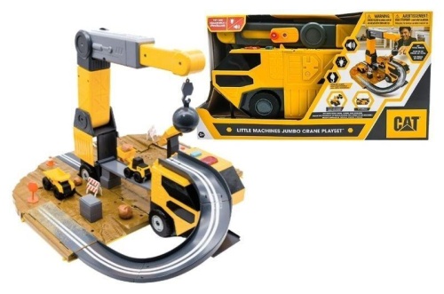 Zestaw budowa z autem dźwig + tor, CAT