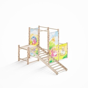 MAŁY PLAC ZABAW MONTESSORI Z DRABINKĄ DREWNIANĄ