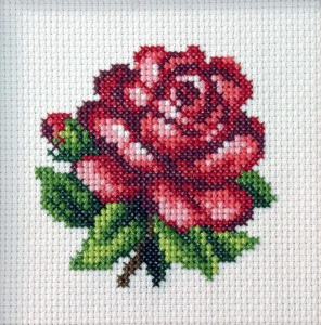 HAFT KRZYŻYKOWY - CZERWONA RÓŻA, ANEX-BIS