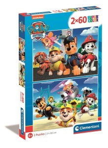 PUZZLE 2X60 SUPER KOLOR PAW PATROL, CLEMENTONI
