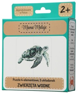 PUZZLE 4-ELEMENTOWE ZWIERZĘTA WODNE, MAMA MALUJE