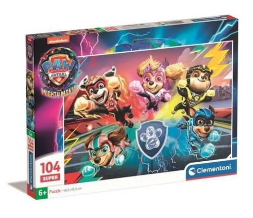 Puzzle 104 Super Kolor Psi Patrol, Clementoni