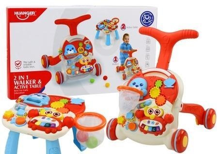 Pchacz interaktywny 2w1 czerwony, Leantoys