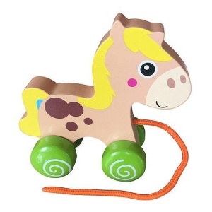 KONIK DREWNIANY DO CIĄGNIĘCIA, SMILY PLAY