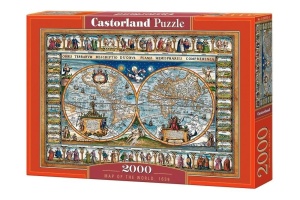PUZZLE 2000 MAPA ŚWIATA CASTOR, CASTORLAND