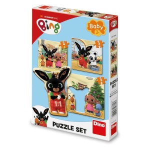 PUZZLE BABY 3W1 KRÓLIK BING 3, 4 I 5EL, DINO TOYS