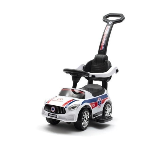 Jeździk z rączką Ambulance biały dźwięk, Baby Mix