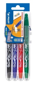 PIÓRO KULKOWE FRIXION BALL 4SZT + ETUI PILOT
