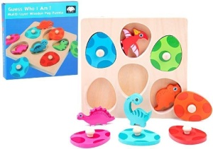 DREWNIANA UKŁADANKA JAJA DINOZAURÓW, PRO-KIDS