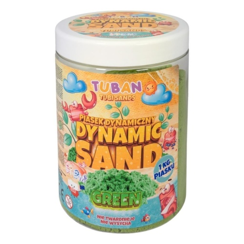 Piasek dynamiczny zielony 1kg, Tuban