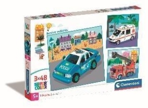 PUZZLE 3X48 SUPER KOLOR RESCUE VEHICLES