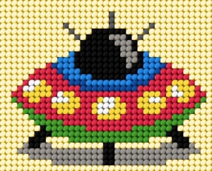 HAFT. MOJE PIERWSZE WYSZYWANIE - STATEK UFO