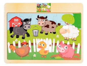 UKŁADANKA DREWNO - ZWIERZĘTA DOMOWE, DAFFI