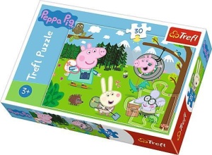 PUZZLE 30 ŚWINKA PEPPA LEŚNA WYPRAWA TREFL, TREFL