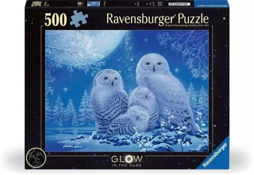 Puzzle 500 świecące - Sowy, Ravensburger