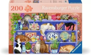 PUZZLE XL 200 KOTY NA PÓŁCE, RAVENSBURGER