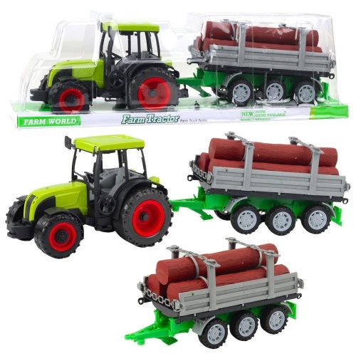 Traktor rolniczy z przyczepą do drewna, Leantoys