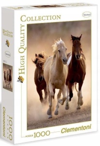 PUZZLE 1000 HQ RUNNING HORSES, CLEMENTONI