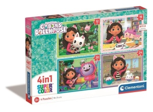 PUZZLE 4W1 SUPER KOLOR GABBY'S DOLLHOUSE