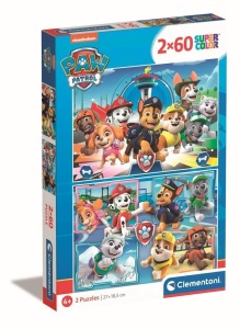 PUZZLE 2X60 PAW PATROL, CLEMENTONI