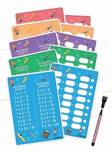 PLANSZE EDU A4 - TABLICZKA MNOŻENIA +PISAK 5 KART