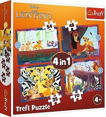Puzzle 4w1 Odważny Król Lew TREFL, Trefl