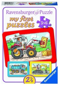 PUZZLE 3X6 TRAKTOR, KOPARKA I CIĘŻARÓWKA