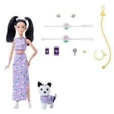 Barbie Jednakowa stylizacja Lalka i piesek Kwiatki