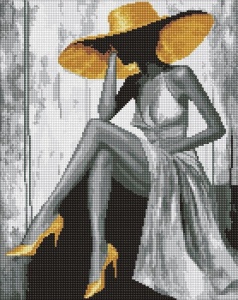 DIAMENTOWA MOZAIKA - ZŁOTA PANI 40X50CM, IDEYKA