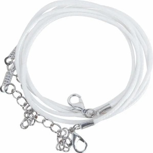 SZNUREK DO NASZYJNIKÓW Z ZAPIĘCIEM BIAŁY 2SZT