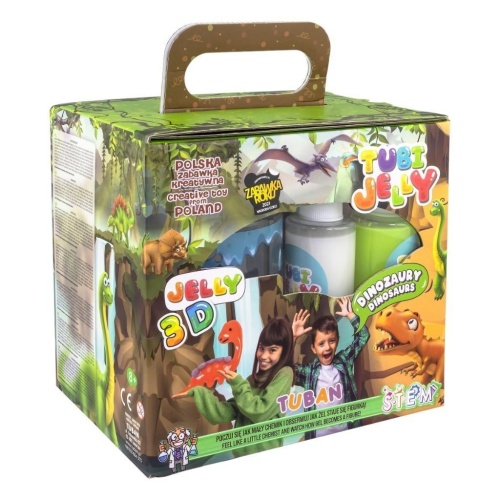 Zestaw Tubi Jelly 6 kol. + akwarium - Dinozaury