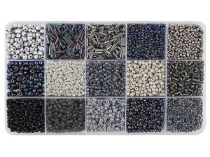 KORALIKI DIY ODCIENIE CZARNE I SZARE, ADAR