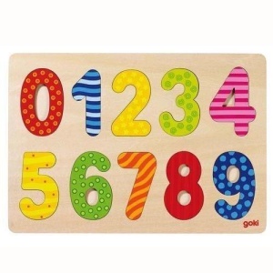 DREWNIANE PUZZLE CYFERKI, GOKI