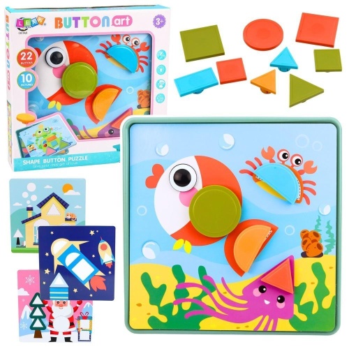 Puzzle kreatywne geometryczne 35el., Leantoys