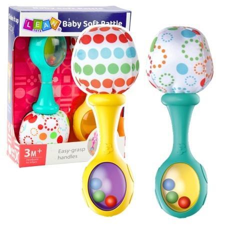 Grzechotki z miękką piłeczką 2szt, Leantoys
