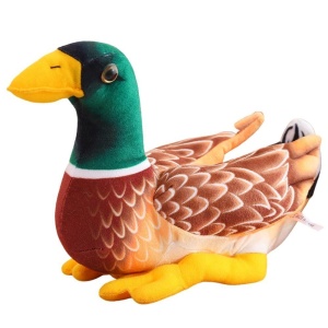 MASKOTKA KACZKA BRĄZOWO ZIELONA 28CM, LEANTOYS