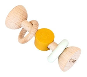 GRZECHOTKA DREWNIANA SILIKONOWA LEW, TRIXIE BABY