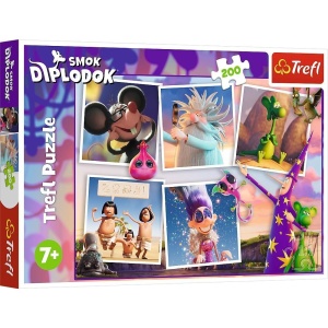 PUZZLE 200 PRZYGODY SMOKA DIPLODOKA TREFL, TREFL