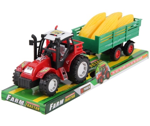 Traktor z przyczepą i kukurydzą, Trifox