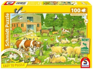 PUZZLE PQ 100 ZWIERZĘTA NA FARMIE G3, SCHMIDT